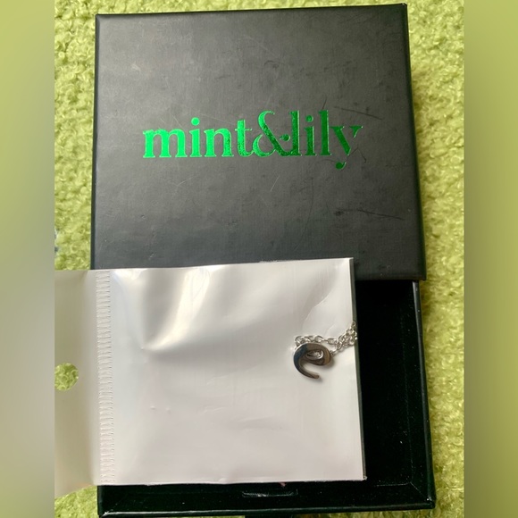 ✨ NWT Mint and Lily Tiny Initial Script Necklace Letter E - Picture 4 of 8